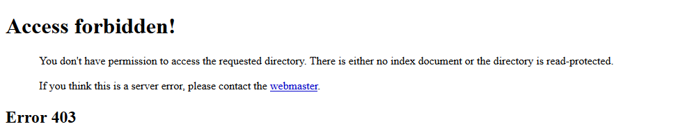 Error 403 Access forbidden!
